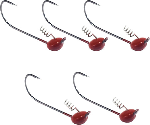 Reaction Tackle Tungsten Shaky Head Jigs for Bass Fishing, Finesse Jig Heads with Standard and EWG Hook Options for Largemouth and Smallmouth Bass (5-Pack)