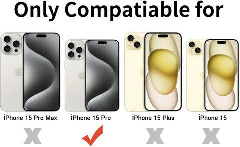 TENOC Phone Case Compatible with iPhone 15 Pro, Clear Case Shockproof Protective Bumper Slim Cover for 6.1 Inch