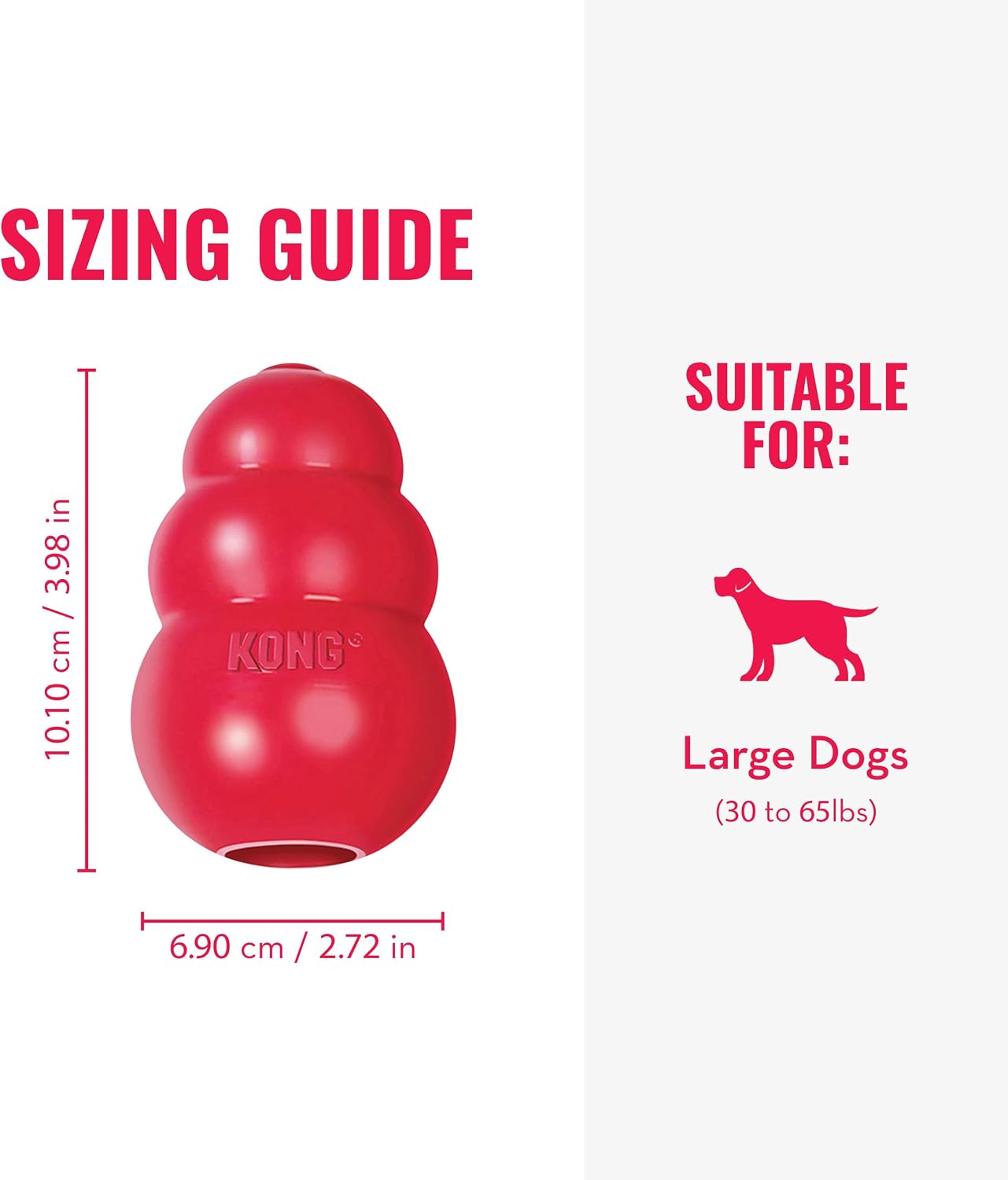 KONG Classic Stuffable Dog Toy, Natural Rubber Chew, for Large Dogs