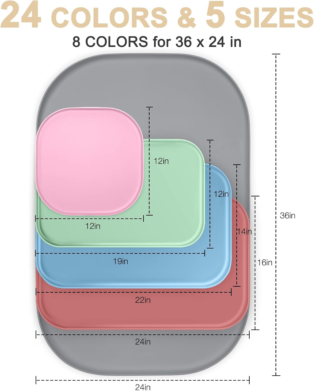 SMILOOL Waterproof Silicone Pet Food Mat with Raised Edge for Dog & Cat