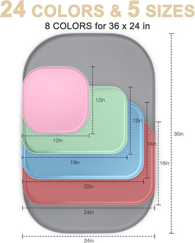 SMILOOL Waterproof Silicone Pet Food Mat with Raised Edge for Dog & Cat