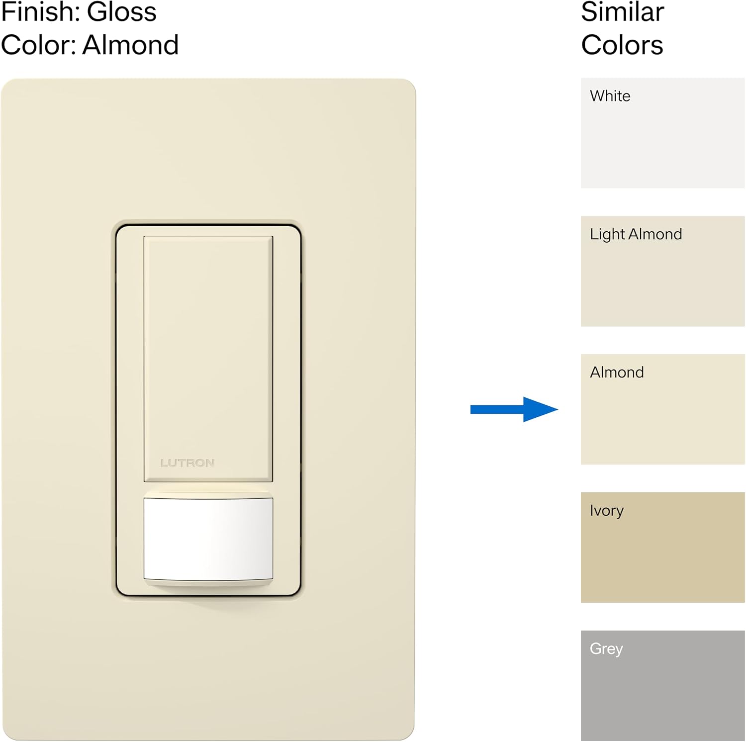 Lutron Motion Sensor Light Switch, 2 Amp Single Pole, for Any Bulb