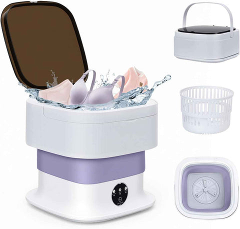 Portable Clothes Washing Machines,16L Foldable Mini Laundry Machine with Spinner Basket,3 Cleaning Modes for Small Baby, Underwear, Socks,Ideal for Home,Travel,Dorms,Camping,Hotel and Apartment BZ