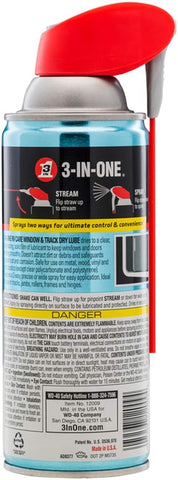 3-IN-ONE RVcare Window & Track Dry Lube with SMART STRAW SPRAYS 2 WAYS, 10 OZ