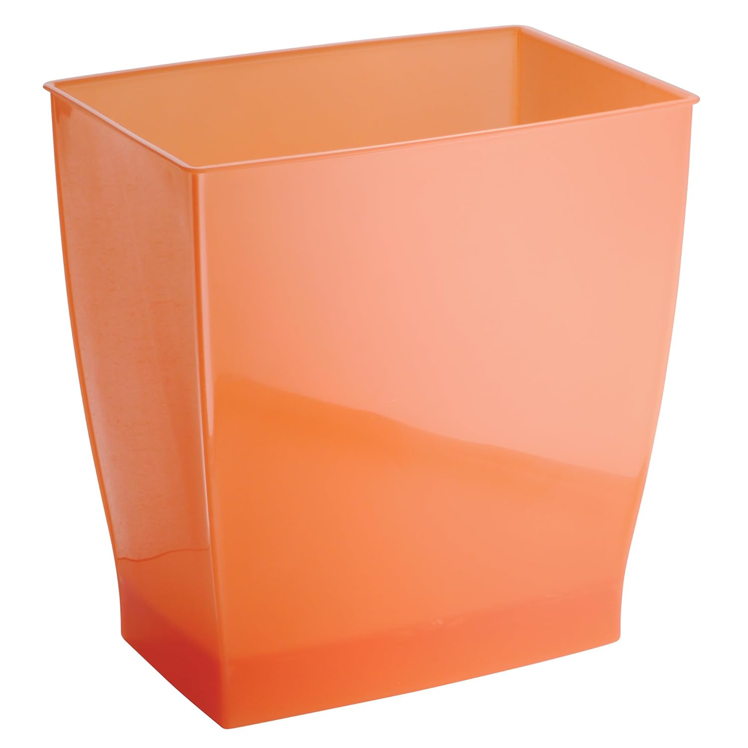 iDesign Small Plastic Bathroom Trash Can, Orange