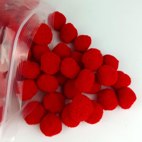 200 Pieces Pom Poms, 1 Inch Craft Pom Poms, Fuzzy Pompom Puff Balls for DIY Arts, Crafts Projects, Home Decorations (Red)
