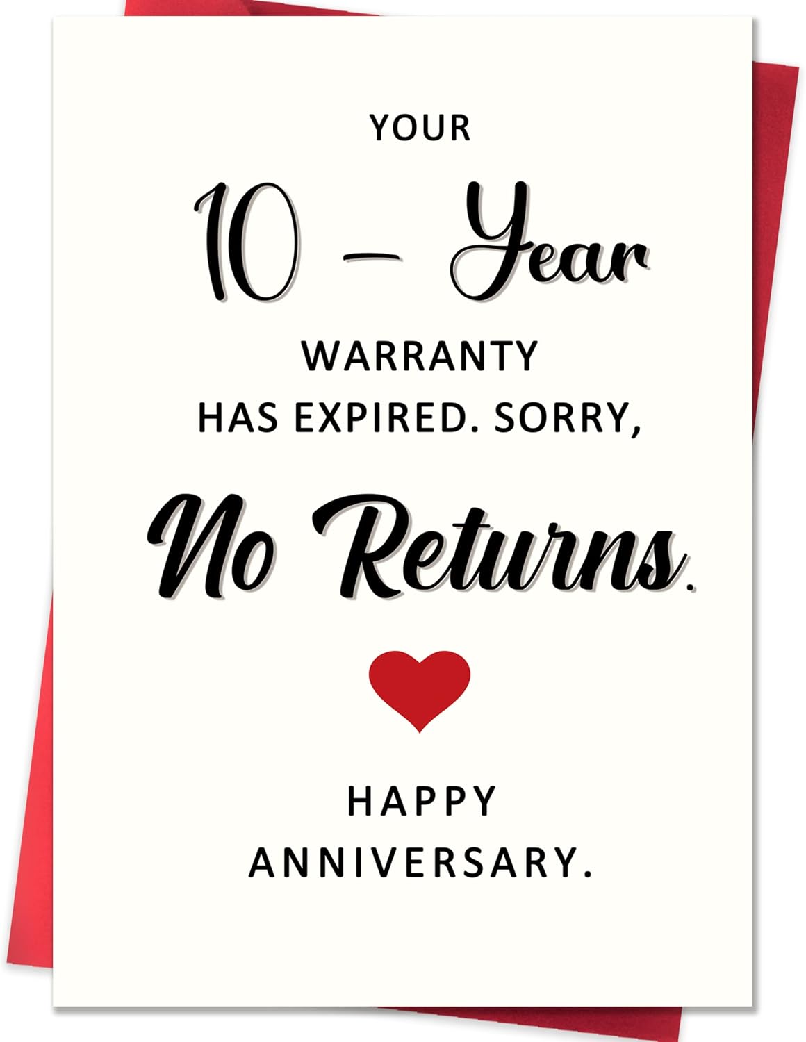 10th Anniversary Card, 10 Year Anniversary Card Gifts for Him Her