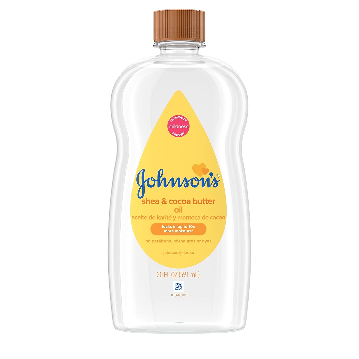 Johnson's Baby Oil with Shea & Cocoa Butter, 20 fl. oz, 6 Pack
