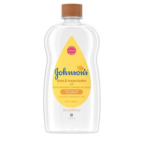 Johnson's Baby Oil with Shea & Cocoa Butter, 20 fl. oz, 6 Pack