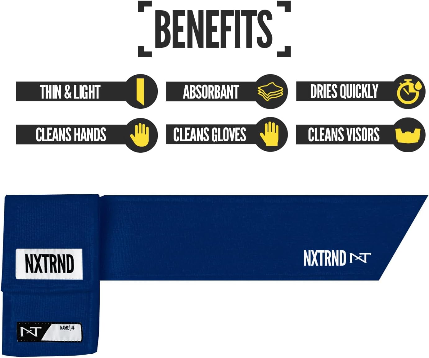 Nxtrnd Streamer Football Towel, Thin Sports Towel, Dries Hands & Football Accessories (Navy Blue)