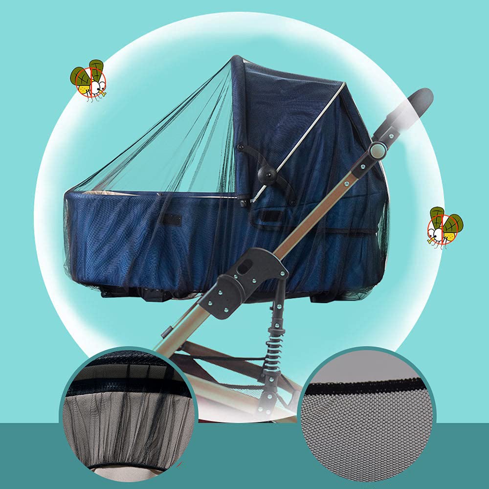 Sysmie 2 Pack Baby Stroller Mosquito Net, Durable Mesh Protection, Black