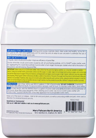 API Pond ACCU-Clear (32 fl oz) Water Clarifier - Improves Filter Efficiency