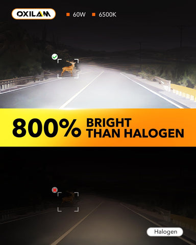 OXILAM H11/H9/H8 and 9005/HB3 Light Bulbs Combo, 58,000LM Wider Driving Vision, 1:1 Design 9005 H11 LED lights, True Plug & Play, Pack of 4