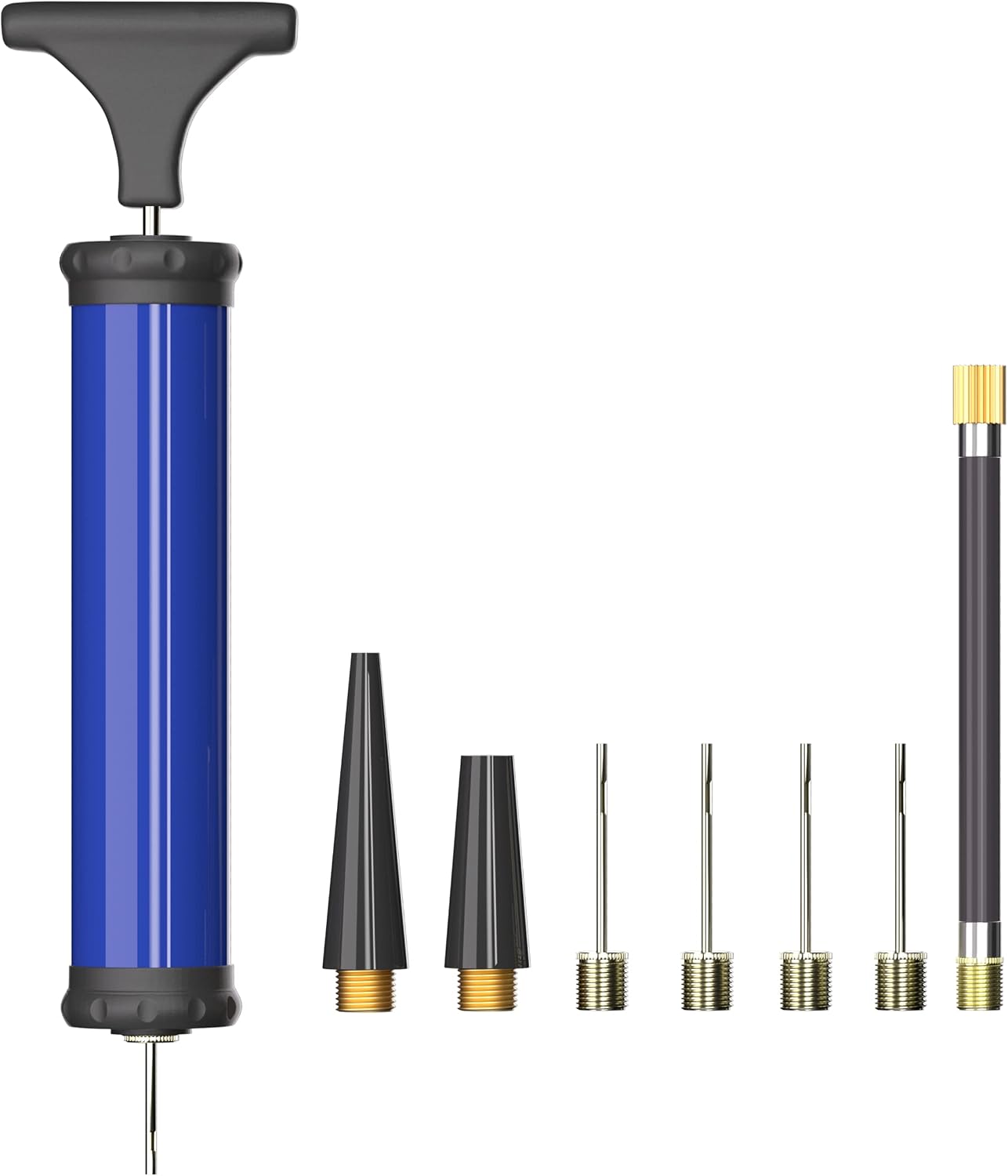 HDNNC Portable Ball Pump, Air Pump with 4 Needles 2 Nozzle 1 Extension Hose Great for Basketball Football Volleyball Soccer