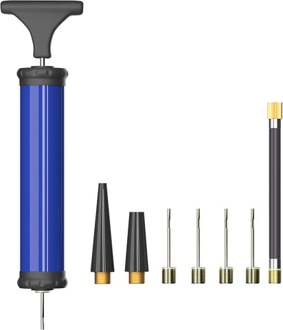 HDNNC Portable Ball Pump, Air Pump with 4 Needles 2 Nozzle 1 Extension Hose Great for Basketball Football Volleyball Soccer