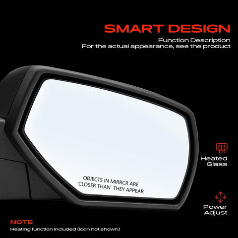 A-Premium Passenger Side Power Door Mirror Compatible with Chevy, GMC