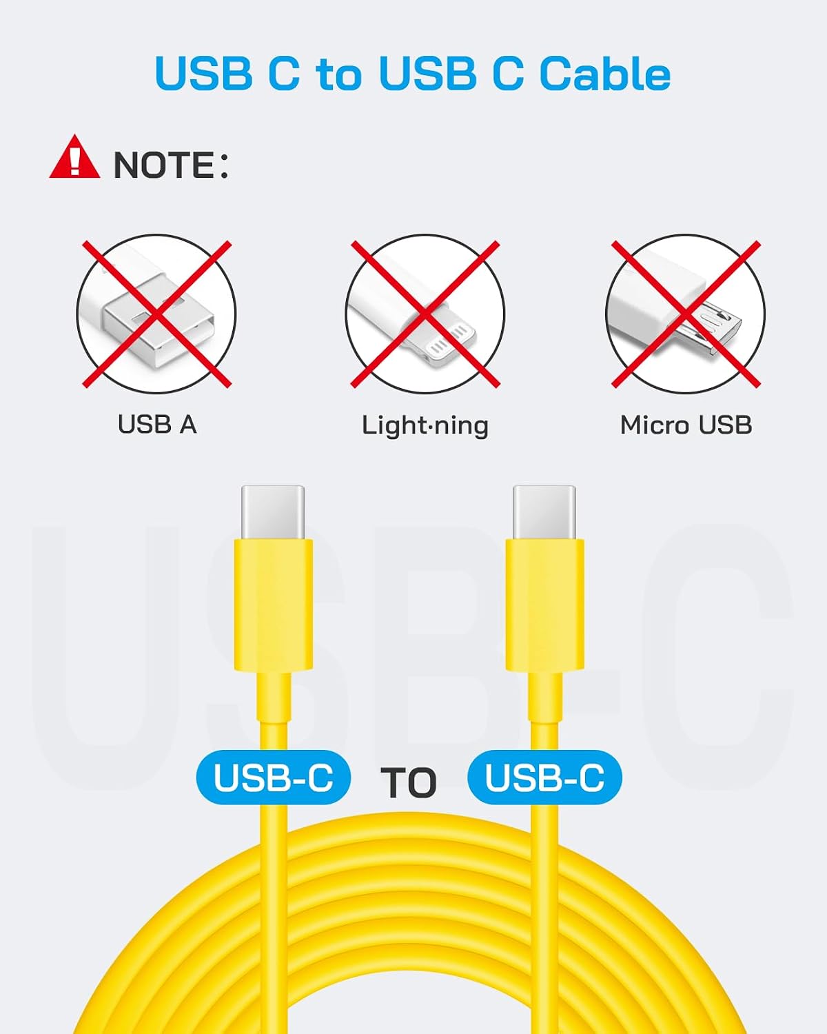 20W Fast Charger for iPhone 17/16/15 with 10FT Cable [3-Pack] - Yellow