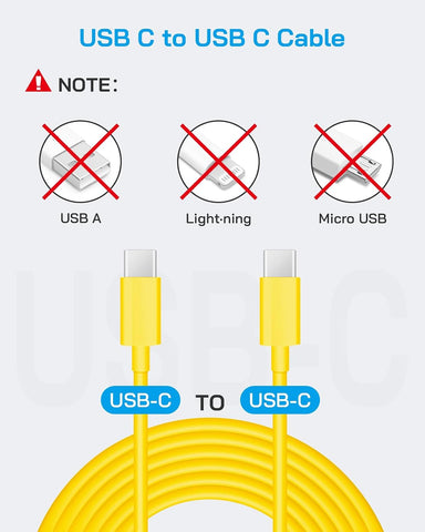20W Fast Charger for iPhone 17/16/15 with 10FT Cable [3-Pack] - Yellow