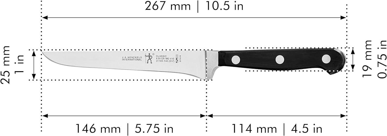 HENCKELS Classic Razor-Sharp 5.5-inch Boning Knife, German Engineered Informed by 100+ Years of Mastery