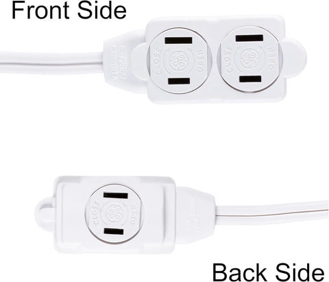 GE 12 Ft Extension Cord, 3 Outlet Power Strip, 2 Prong, 16 Gauge
