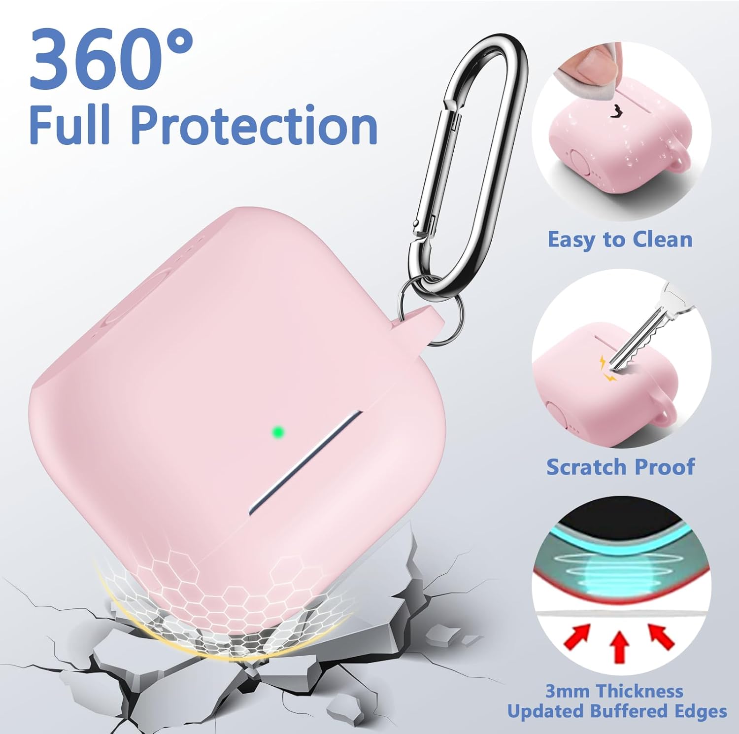 for AirPods 4 Case Cover 2024 with Cleaner Kit, Lightpink