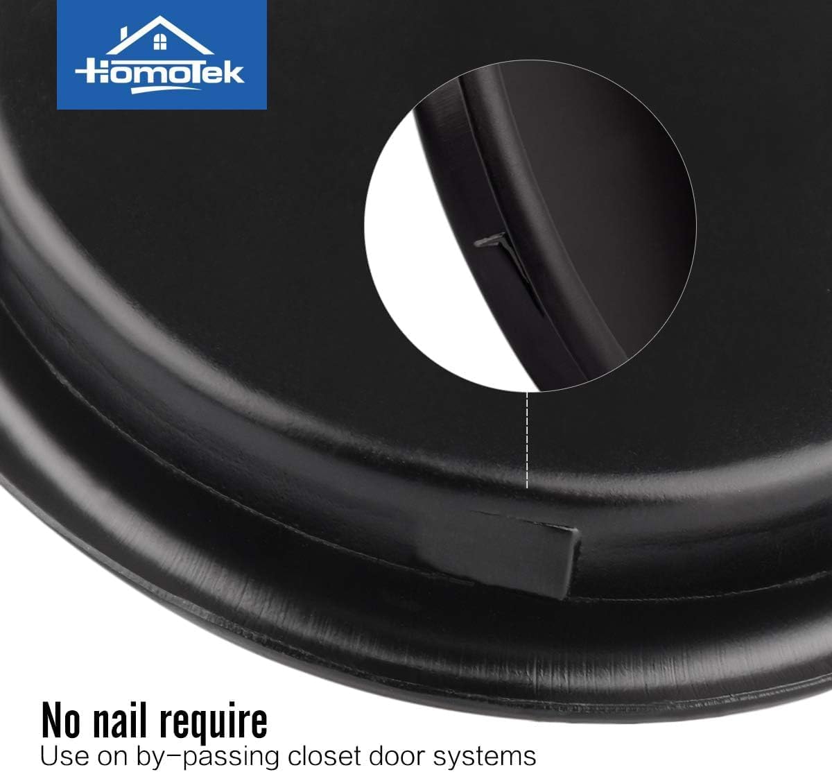 HOMOTEK 8 Pack Closet Door Finger Pulls, 2-1/16' Round Sliding Door Handles, Matte Black