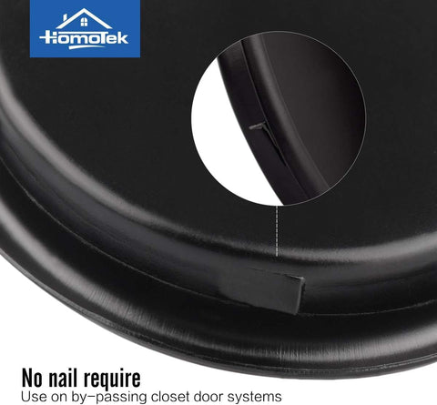 HOMOTEK 8 Pack Closet Door Finger Pulls, 2-1/16' Round Sliding Door Handles, Matte Black