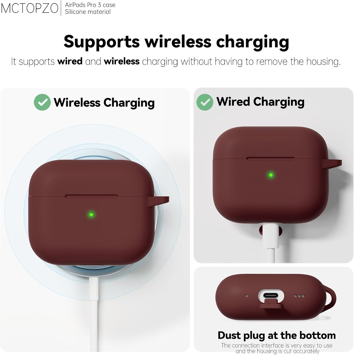 for AirPods Pro 3 Case 2025 Come with Cleaner Kit,Wine Red
