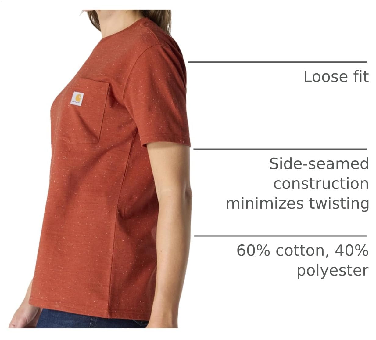 Carhartt Women's Iconic WK87 Pocket T-Shirt Closeout