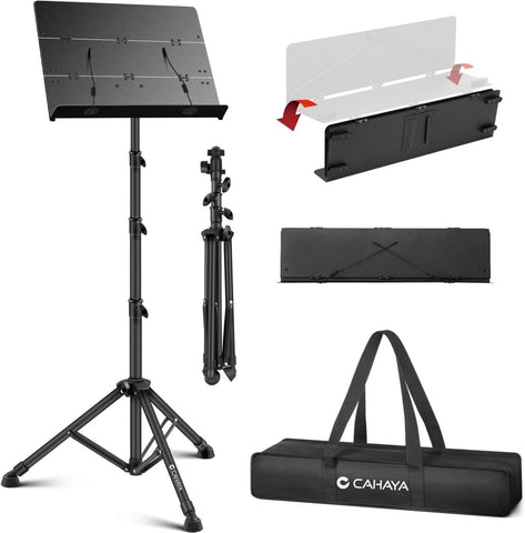 CAHAYA Sheet Music Stand Foldable Tri-fold Panel Portable for Travel