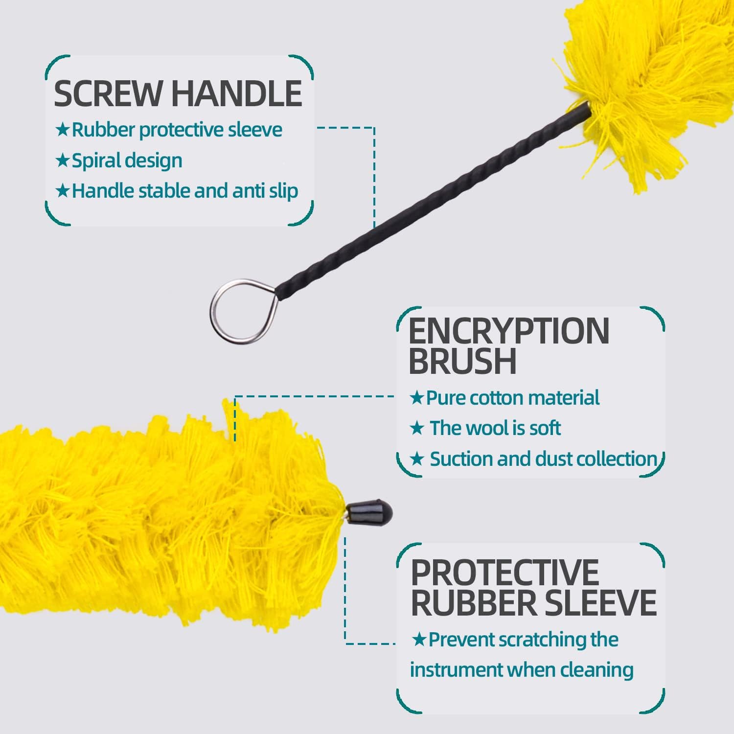 8 Pieces Yellow Flute Cleaning Kit, Flute Swab