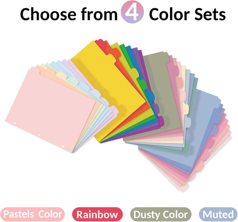 Sooez 8 Tabs Plastic Write & Erase Binder Dividers with Tabs, 2 Sets