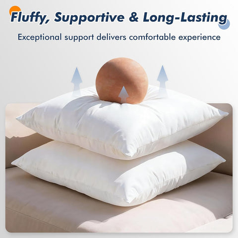 2 Pack 20x20 Outdoor Pillows, Water Resistant Throw Pillow Inserts