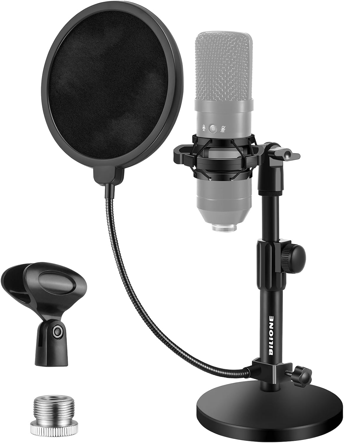 BILIONE Versatile Desktop Microphone Stand, Mic Stand Kit for Desk
