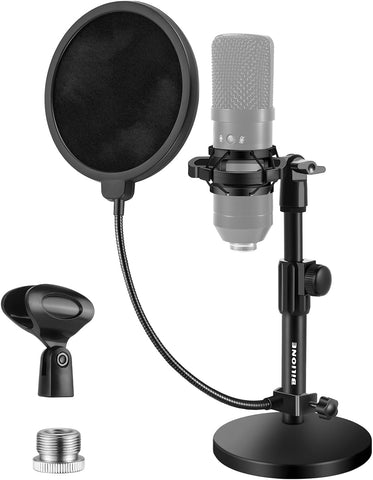 BILIONE Versatile Desktop Microphone Stand, Mic Stand Kit for Desk