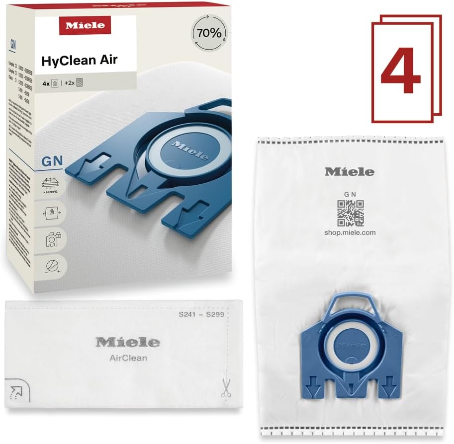Miele GN Vacuum Cleaner Bags, 4-Pack for Select Miele Vacuums