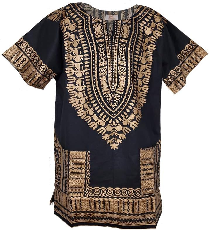 Dupsie's African Print Unisex Dashiki Shirt African Attire for Men Women Black History month, Festivals, Church, Cruises