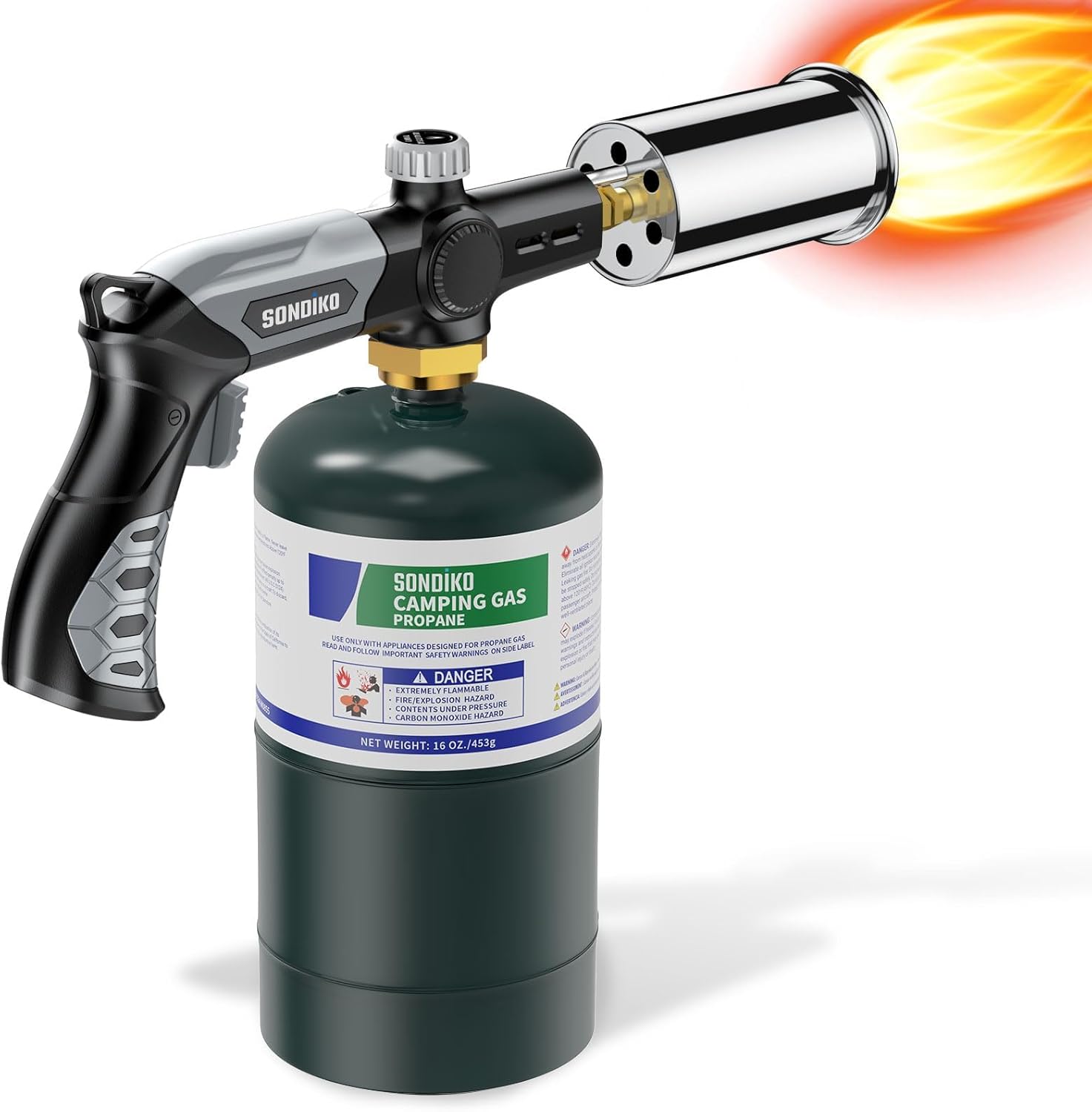 Sondiko Powerful Grill & Cooking Propane Torch L8010, Black & Grey