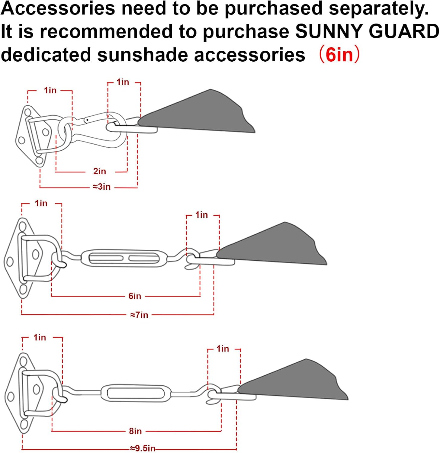 SUNNY GUARD 7' x 13' Rectangle Shade Sail 95% UV Block Outdoor Canopy
