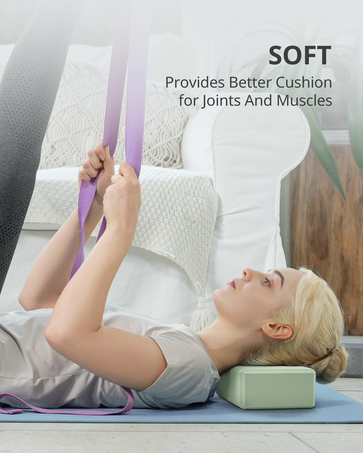 Trideer Yoga Blocks 2 Pack, Soft Non-Slip Foam Blocks with Beveled Edges for Alignment and Stretching in Yoga, Pilates, and Dance - Supportive, Lightweight, Odor Resistant, Latex-Free