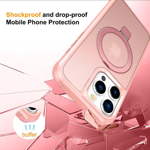 CHAOFEnG Compatible with iPhone 15 Pro Case with Stand, Pink
