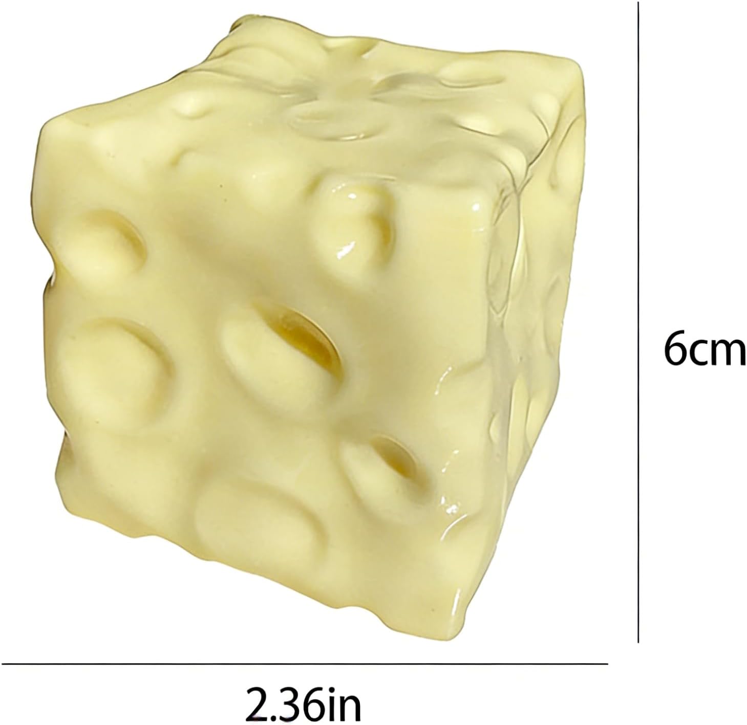 Realistic Swiss Cheese Squishy Toy – Dough Texture Stress Relief Fidget Toy for Adults, Anxiety Relief Sensory Tool, Unique Desk Decor, Not Edible-1PC