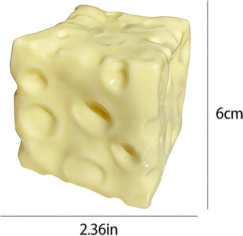 Realistic Swiss Cheese Squishy Toy – Dough Texture Stress Relief Fidget Toy for Adults, Anxiety Relief Sensory Tool, Unique Desk Decor, Not Edible-1PC