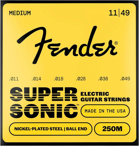 Fender Super 250 Electric Guitar Strings, Nickel Plated Steel, Ball End, 250R .010-.046