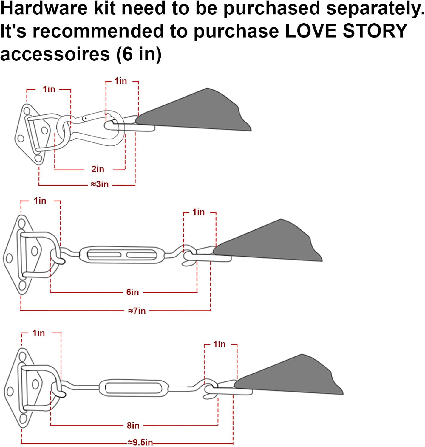 LOVE STORY 6.5' x 10' Rectangle Sun Shade Sail for Outdoor Patio, Dark Grey