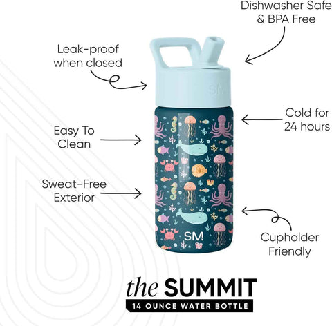 Simple Modern Kids Water Bottle & Toddler Cup | 14oz | Under the Sea