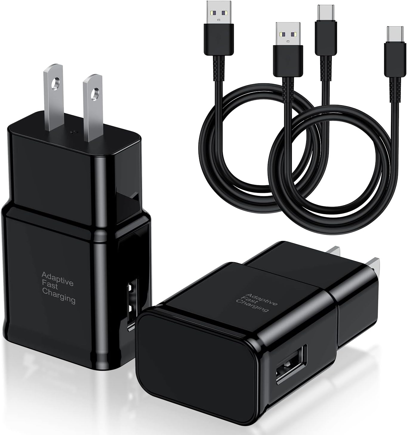 Type C Charger Fast Charging, 2 Pack USB C Android Phone Charger&6ft Cables