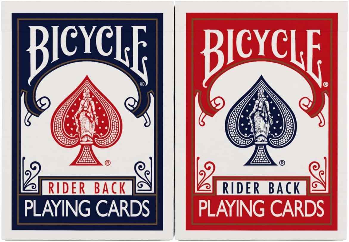 Bicycle Rider Back Playing Cards, Standard Poker Size Deck of Cards, Red & Blue (2 Pack), Classic Cards, Blackjack, Family Game Night & Card Games, Fun for All Ages