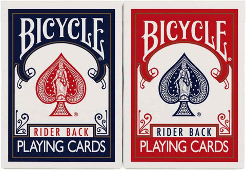 Bicycle Rider Back Playing Cards, Standard Poker Size Deck of Cards, Red & Blue (2 Pack), Classic Cards, Blackjack, Family Game Night & Card Games, Fun for All Ages
