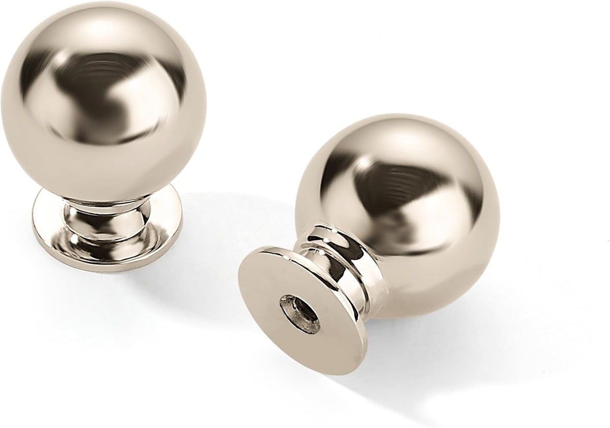 10 Pack 1 Inch Vintage Ball Polished Nickel Cabinet Knobs Kitchen Cabinet Hardware Drawer Knobs Pulls for Drawers.